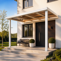 Pergola cantilever en aluminium avec toit transparent, fixation murale, pour terrasse, auvent extérieur, villa, imperméable, sur mesure