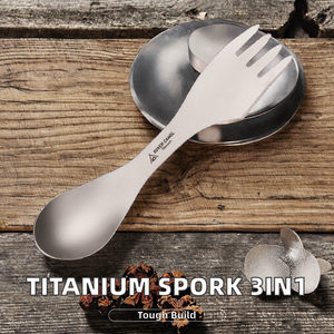 ผลิตภัณฑ์จีน ช้อนส้อมมีดไทเทเนียม 3-in-1 น้ำหนักเบา พกพาสะดวก สำหรับปิกนิก แคมป์ปิ้ง และแบกแพ็คกิ้ง - Product Image 2