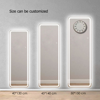 Miroir mural LED pleine longueur STANHOM CE UKCA RoHS IP44, miroir de salle de bain premium éclairé