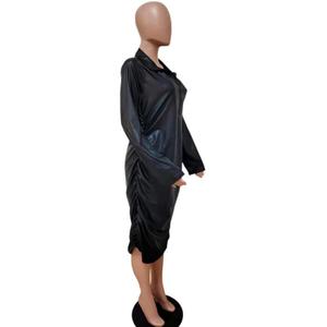 Vêtements pour femmes d'automne, nouvelle collection, long manteau en PU, grande taille pour femmes - Product Image 6