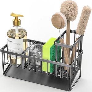 Organizzatore di piatti in acciaio inossidabile divisore sapone contenitore lavello da cucina porta in spugna - Product Image 1