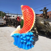En fibre de verre Poissons Statue avec peinture finition En Fiber De Verre Sculpture de Poisson pour Vente