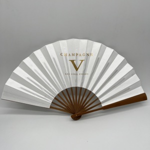 Abanico Plegable de Mano para Boda, con Logotipo Personalizado 2022, Papel Metálico Dorado, Estilo Vintage, para Recuerdo - Product Image 2
