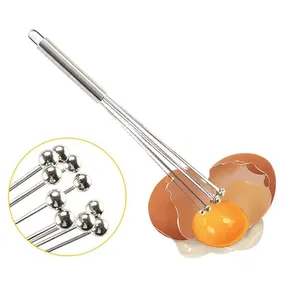 Batedor manual de ovos, misturador para manchas, resistente a odor, misturador, bola de batedor de aço inoxidável