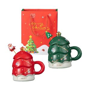 Tazas de Café Navideñas al por Mayor, Rojas, Bonitas, para Regalo Corporativo, Juego de Regalo de Cerámica en Venta - Product Image 2