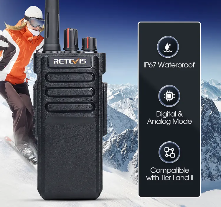 10 Wát IP67 không thấm nước UHF DMR kỹ thuật số hai cách phát thanh Walkie Talkie Retevis rt29d