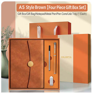 دفتر يوميات فاخر مع محرك فلاش القلم شعار مخصص الشركات الترويجية الأعمال الخياطة ملزمة نمط حلزوني - Product Image 4