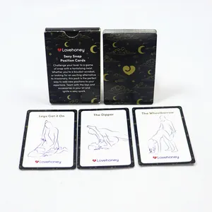 Tarjetas de juegos de posición sexual divertidas personalizadas para parejas, tarjetas de juego finas impresas populares para parejas