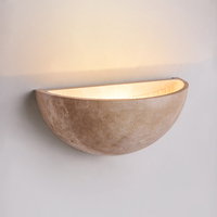 Lampe murale carrée en travertin brut Wabi Sabi, design mid-century, lumière LED chaude, éclairage décoratif intérieur pour chambre, escalier, café