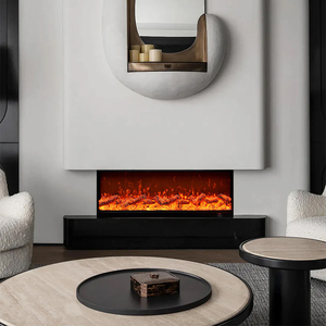 Chimenea Eléctrica Empotrada <span class=keywords><strong>en</strong></span> <span class=keywords><strong>Pared</strong></span> para Resort o Casa de Huéspedes, Calefacción Segura y Constante, Llama Realista, Fácil Mantenimiento, Chimenea de <span class=keywords><strong>Pared</strong></span> para Habitación de Huéspedes - Product Image 3