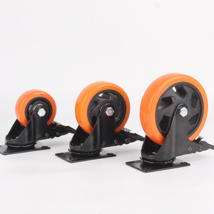 4 Zoll 100mm Industrial Pu Cart Räder für Workbench Central <span class=keywords><strong>Locking</strong></span> Rollen rad Heavy Duty <span class=keywords><strong>Caster</strong></span> <span class=keywords><strong>Wheels</strong></span> - Product Image 4