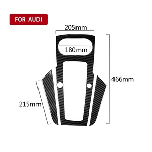 LHD-cubierta de Panel de cambio de marchas para <span class=keywords><strong>Audi</strong></span> <span class=keywords><strong>A3</strong></span> 8V 12-18, pegatina de fibra de carbono con botón de inicio y 2 agujeros, accesorio de ajuste <span class=keywords><strong>Interior</strong></span> - Product Image 5