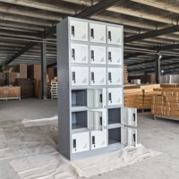 Casier scolaire en acier robuste Zoxin blanc à 18 portes, avec serrure électronique/clé, conception démontable, pour sacs d'étudiants en classe et en dortoir