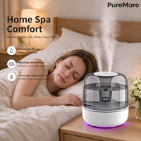 Diffuseur d'huiles essentielles pour la maison, réservoir visible avec application intelligente, lumière multicolore, brume froide silencieuse pour chambre à coucher, salon, humidificateur