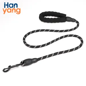 Hanyang OEM Custom 5ft Strong Heavy Duty Durable Reflective Nylon Dog Traction Rope Braided Climbing Rope Dog Lead Dog Leash