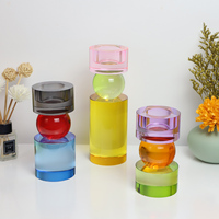 Bougeoirs lumineux en forme d'étoile en cristal, décoration créative pour la maison, vente en gros de verre élégant bon marché