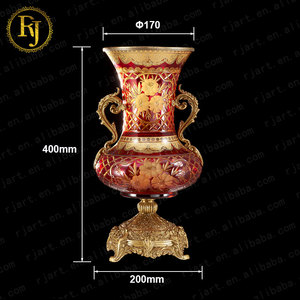 Dubai Thổ Nhĩ Kỳ Món Quà Hoàn Chỉnh Vàng Mô Hình Idishlar Chinni Posuda Glass Vase Rõ Ràng Pha Lê Flower Glass Lọ - Product Image 2