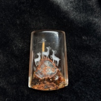 Pendentif en cristal unique à motif de trois berbères chinois porte-bonheur, en quartz fantôme rouge naturel, amulette porte-bonheur Feng Shui, luxe pour les fêtes