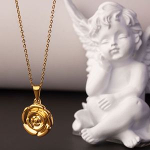 Colgante de Acero Inoxidable con Diseño de Flor Personalizado, Joyería que No se Desvanece, para Mujer - Product Image 3