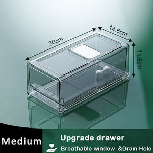 Venta caliente plástico transparente mascota cocina apilable caja de almacenamiento contenedores contenedor conjunto refrigerador cajón nevera organizador - Product Image 5