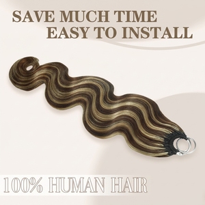 FH Body Wave Miracle Knot Crochet Human Hair P4/27 Highlight Color <b>Ring</b> X Feathering Tip Braids Human Hair Crochet - Product Image 2