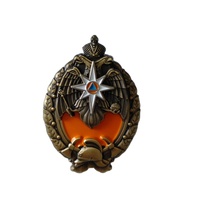 Badge souvenir de haute qualité de Russie, médaille en métal 3D, badges de chapeau personnalisés, bronze antique, badge d'uniforme avec vis de fixation