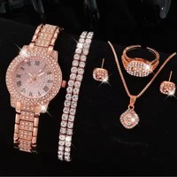 Meilleure vente en direct : Montre chinoise en alliage de style romain pour femme, entièrement sertie de diamants, avec bracelet et design Fortune-Bowl