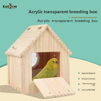 Nichoir en bois massif pour perroquets, motif tigre, avec fonction de chauffage, tiroir inférieur, pour l'incubation des oiseaux, accessoire de suspension externe