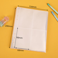 Protège-cartes transparents à 4 pochettes avec fermeture éclair en PVC A5 A6, logo personnalisé, pour agenda à 6 anneaux, carnet, photocard Kpop, classeur pour cartes photo