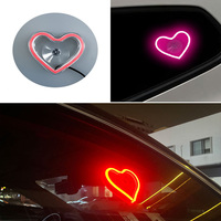 Nouvelle lumière d'ambiance pour voiture en forme de cœur, USB, LED, pour vitre avant, lampe DIY, décoration automobile, lumière néon à effet flash et dynamique