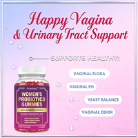 Complément Alimentaire OEM Marque Blanche pour Femmes : Gommes Probiotiques Canneberge pour le Soutien de l'Équilibre Intestinal, Urinaire et du pH Intime, Favorisant le Bien-être Féminin