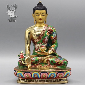 Décoration de la maison Statue de <span class=keywords><strong>bouddha</strong></span> en bronze doré doré <span class=keywords><strong>Tara</strong></span> verte Statue de <span class=keywords><strong>bouddha</strong></span> en laiton bouddhiste tibétain Sculpture - Product Image 3