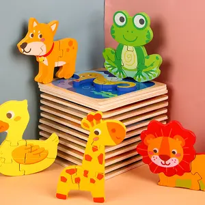 Quebra-cabeças infantil montessori, mobília de madeira, brinquedos sensorial