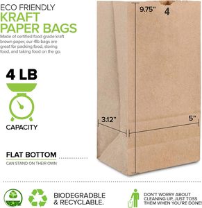 <span class=keywords><strong>Bolsa</strong></span> de Papel Kraft Marrón <span class=keywords><strong>para</strong></span> Almuerzo, Bolsas Desechables <span class=keywords><strong>para</strong></span> Almuerzo, Tamaño Pequeño, <span class=keywords><strong>Bolsa</strong></span> <span class=keywords><strong>en</strong></span> Blanco <span class=keywords><strong>para</strong></span> Niños, Ideal <span class=keywords><strong>para</strong></span> un Sándwich, Comida <span class=keywords><strong>para</strong></span> Llevar - Product Image 3