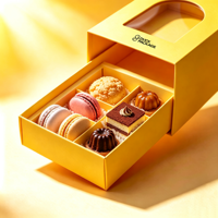 Boîte en carton rose personnalisée pour biscuits, vente en gros, logo personnalisé, emballage alimentaire recyclable, boîte cadeau de luxe personnalisée