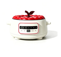 Casserole électrique avec couvercle en verre, chauffage réglable, cuisinière multifonction pour usage domestique et hôtelier