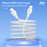 Miccell Pd 60W tipo C cable de carga rápida silicona tipo C a tipo C cable cargador rápido para Samsung note 10