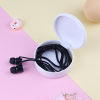 Mqiqi Casque MQ-11 avec micro Boîte de rangement Cartoon Écouteurs mignons pour filles Écouteurs filaires ours lapin