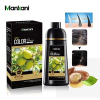 Shampoo colorant capillaire noir instantané à l'huile d'argan biologique OEM, liquide, 420 ml, permanent