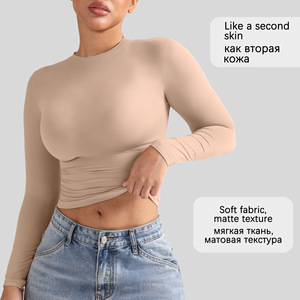 Maglietta Casual a Maniche Lunghe Slim Fit con Stampa per Donna, Top Sportivo con Collo Tondo, Maglietta Modellante <span class=keywords><strong>Streetwear</strong></span> - Product Image 5