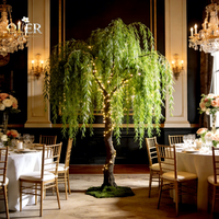OLER Luxury White Flowers Bead and Flower Curtains Top Mesh Décoration de plafond de mariage pour l'ambiance de fête