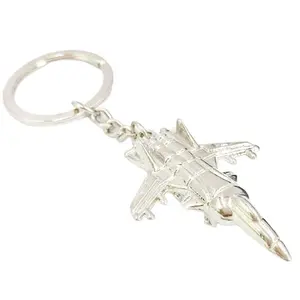 Promotional customized metal silver 3D aeroplane Keychain airplane model keyring