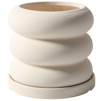 Pots de Fleurs en Céramique pour Succulentes, Empilables, Ronds, en Spirale, Type Bulle, Bague Empilée Blanche, Personnalisables, Vente en Gros