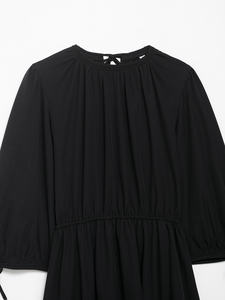 KAR & OT ZA 2025 Automne Nouvelle Arrivée Taille Élastique Plissée Conception <span class=keywords><strong>Coude</strong></span> Manches Bouffantes Col Rond Robe Midi 8678325 - Product Image 3