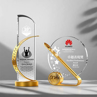 Nuevos Trofeos de Cristal y Metal Creativos y Medallas Personalizadas de Alta Gama, Serie de Premios Metálicos Grabados para Eventos, Recuerdos de Aniversario