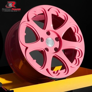 Llantas de Aleación Personalizadas en Forma de Corazón de 15 16 17 18 19 Pulgadas 5*112 4*100 5*120 Color <span class=keywords><strong>Rosa</strong></span> para MINI Cooper <span class=keywords><strong>Volkswagen</strong></span> <span class=keywords><strong>Beetle</strong></span> Fiat 500 - Product Image 1