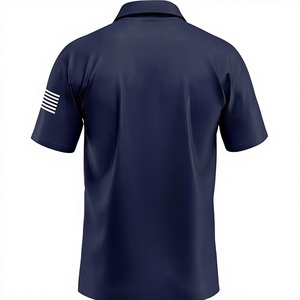 Polo de golf pour homme à manches courtes, imprimé intégral drapeau américain et motif chariot de golf, en tissu Oxford de coton respirant - Product Image 3