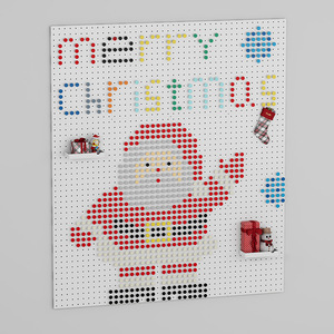 Christmas DIY Pegboard Wall Mounted Rectangle <b>Decorative</b> Storage Rack For Living Room Display - Product Image 3