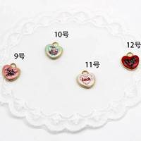 FMSCM-15 Charmes en émail coloré en forme de cœur et d'étoile pour la fabrication de bijoux, pendentifs en acier inoxydable avec slogan, vente en gros