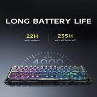 Teclado Mecánico Inalámbrico Gravastar Mercury K1 Lite 75% Tri-Modo para Juegos, con Retroiluminación, Intercambiable en Caliente, 4000mAh
